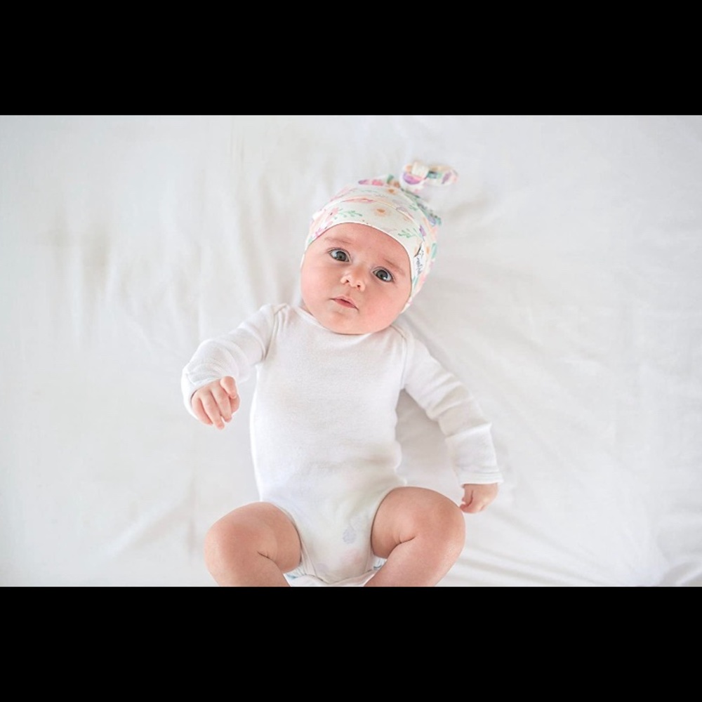 New Copper Pearl Newborn Top Knot Hat - Picture 2 of 3
